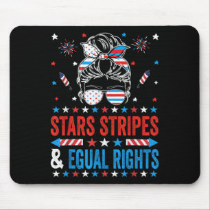 Stars Stripes And Equal Rights 4th Of July Womens Mouse Pad