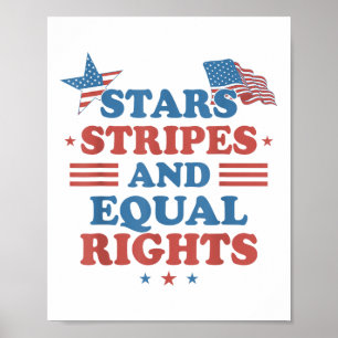 Stars Stripes And Equal Rights 4th Of July Womens Poster