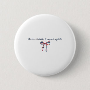 Stars Stripes And Equal Rights Bow Coquette Womens 6 Cm Round Badge
