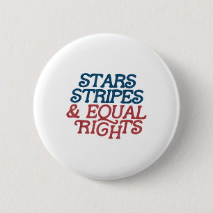 Stars Stripes And Equal Rights Retro 4th Of July F 6 Cm Round Badge