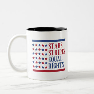 Stars stripes and equal rights Two-Tone coffee mug