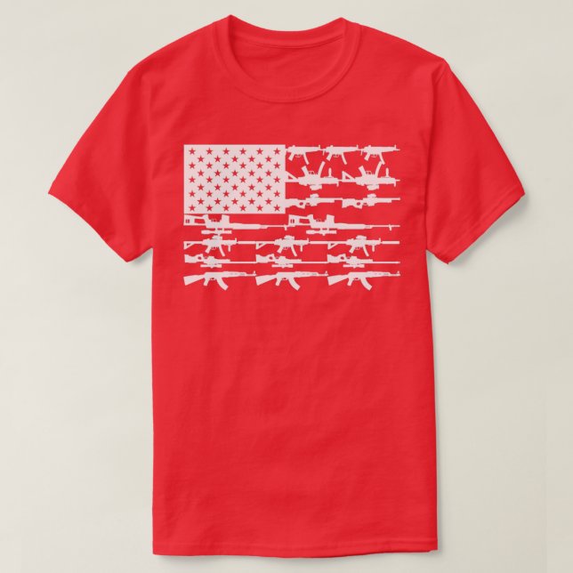 Stars Stripes and Guns T-Shirt (Design Front)