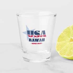 Stars, Stripes, and Hawaii 1959 Shot glass