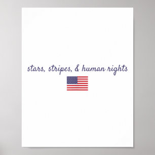 Stars Stripes And Human Rights 4th Of July Social Poster