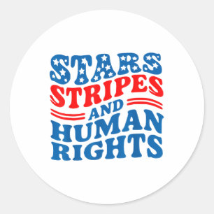 Stars Stripes And Human Rights Classic Round Sticker