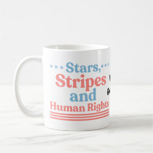 Stars Stripes and Human Rights Retro Feminist Coffee Mug