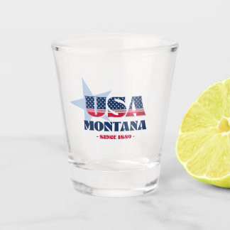 Stars, Stripes, and Montana 1889 Shot glass
