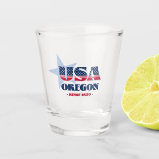 Stars, Stripes, and Oregon 1859 Shot glass