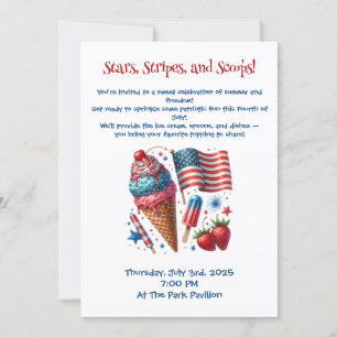 Stars, Stripes and Scoops Invitation