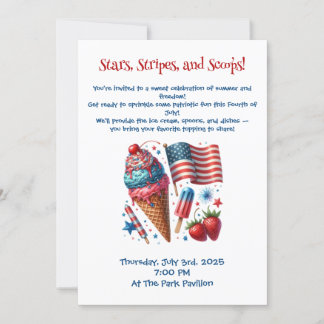 Stars, Stripes and Scoops Invitation