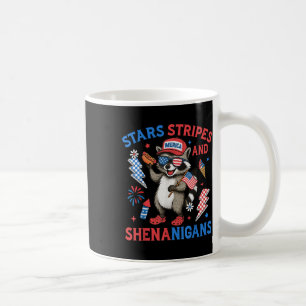 Stars Stripes And Shenanigans Usa Funny Racoon 4t Coffee Mug