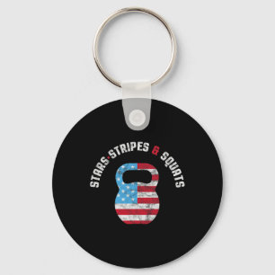 Stars Stripes And Squad Workout Gym Usa Flag 4th J Key Ring