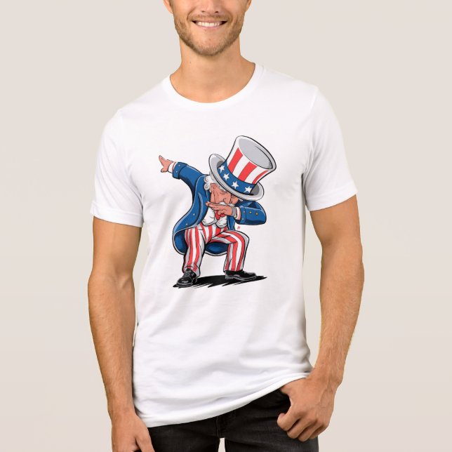 Stars, Stripes, and Swag: Uncle Sam Gets Trendy Tri-Blend Shirt (Front)