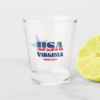 Stars, Stripes, and Virginia 1788 Shot glass