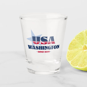 Stars, Stripes, and Washington 1889 Shot glass