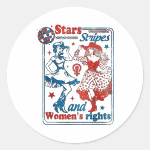 Stars Stripes And Womens Rights Classic Round Sticker