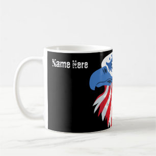 Stars & Stripes Bald Eagle. Customize name  Coffee Mug