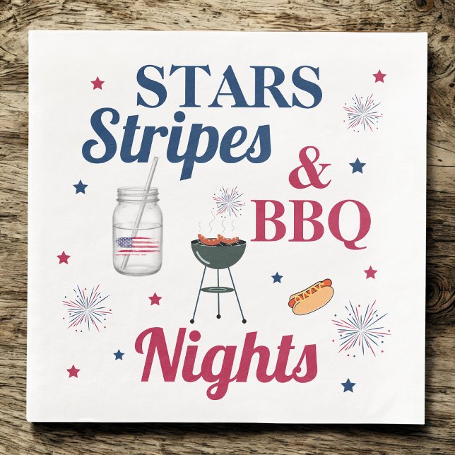 Stars, Stripes & BBQ Nights – Patriotic Party Napkin (Creator Uploaded)