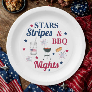 Stars, Stripes & BBQ Nights – Patriotic Party Paper Plate