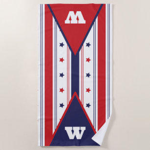 Stars & Stripes Bold Triangles Beach Towel