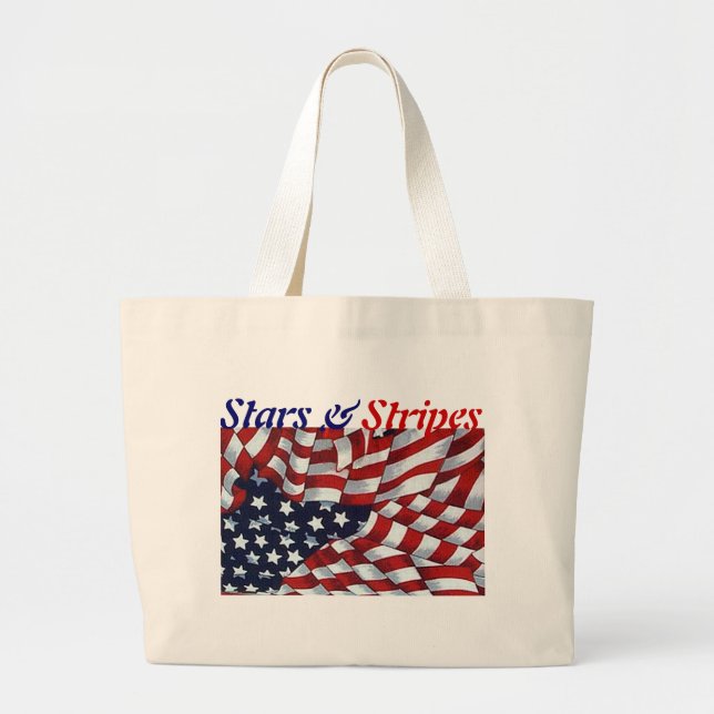 STARS & STRIPES by SHARON SHARPE Large Tote Bag (Front)