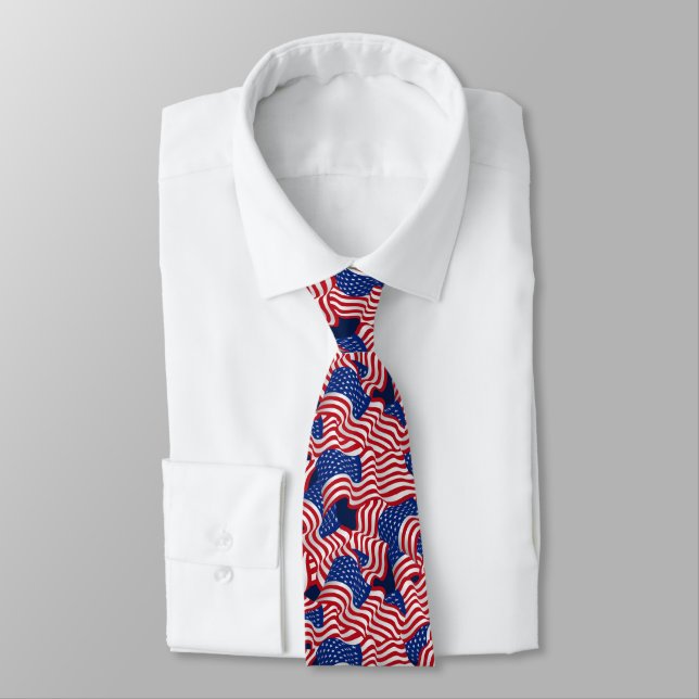 Stars & Stripes Celebration Tie (Tied)