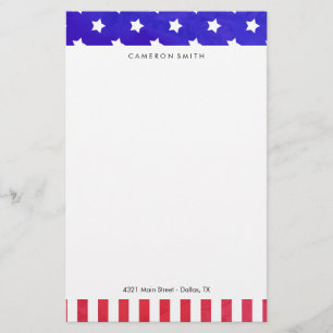 Stars & Stripes - Custom Name Stationery