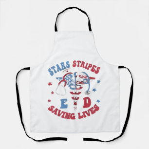Stars Stripes E D Saving Lives Apron