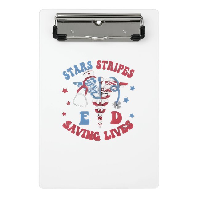Stars Stripes E D Saving Lives Mini Clipboard (Front)