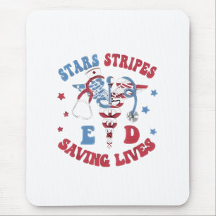 Stars Stripes E D Saving Lives Mouse Pad
