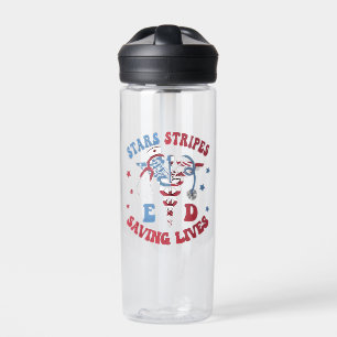 Stars Stripes E D Saving Lives Water Bottle
