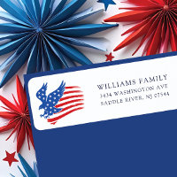 Stars & Stripes Eagle Return Address Label