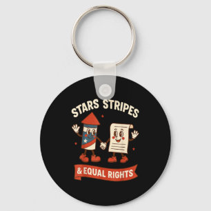 Stars stripes equal rights vintage 4th of july usa key ring