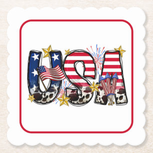Stars, Stripes & Fireworks: USA in Full Glory Paper Coaster