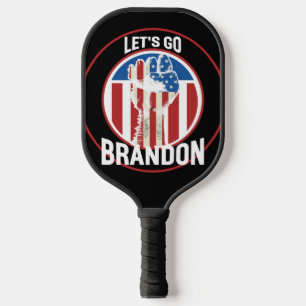 Stars Stripes Fist Let's Go Brandon Pickleball Paddle