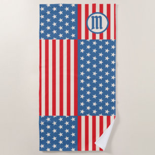 Stars & Stripes Flag Patriotic Beach Towel