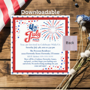 Stars & Stripes Fourth of July Party Invitation