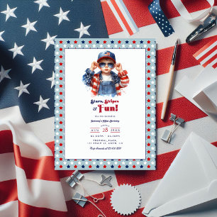 Stars, Stripes & Fun All American Boy Birthday Postcard
