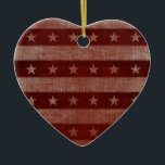 Stars & Stripes Heart Ceramic Christmas Ornament<br><div class="desc">Text can be added to this ornament to make a personalised holiday gift. If you need help,  just click on the contact link above to send the designer a personal detailed message. ©Mujka</div>