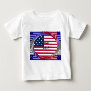 Stars & Stripes & Love: A Patriotic USA Design  Baby T-Shirt