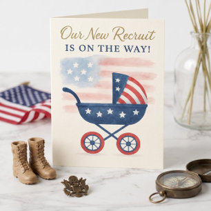 Stars & Stripes Military Baby Shower Invitation