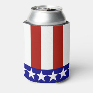 Stars & Stripes of Red White And Blue Can Cooler