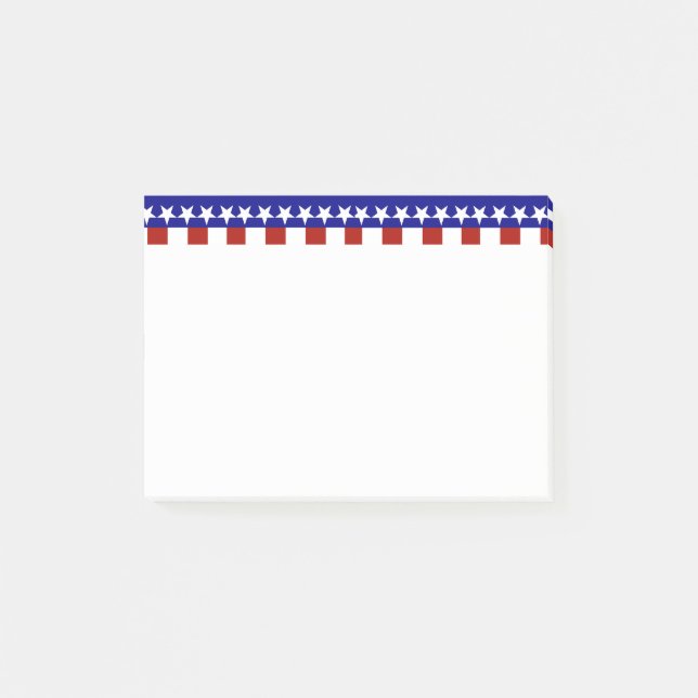 Stars & Stripes of Red White And Blue Post-it Notes (Front)