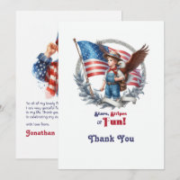 Stars & Stripes Patriotic Boy Birthday Thank You