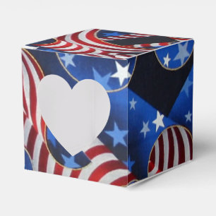 Stars & Stripes Patriotic Curls Heart Favour Box
