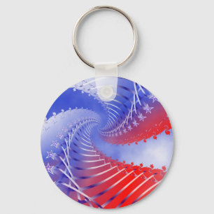 Stars & Stripes Patriotic Keychain