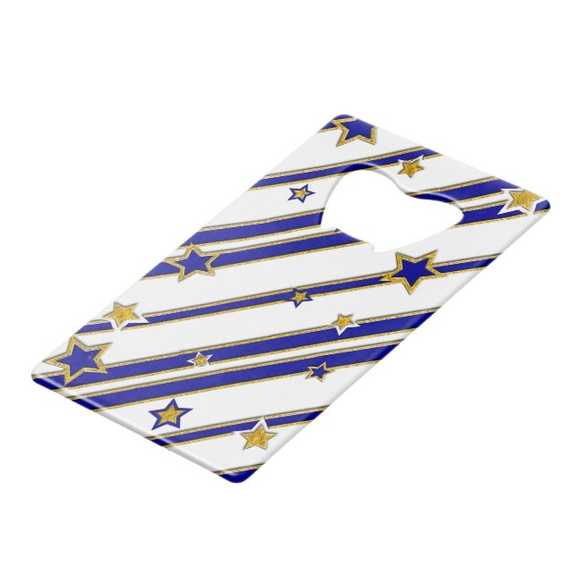 Stars & Stripes Pattern gold blue + your ideas (Front Angled)