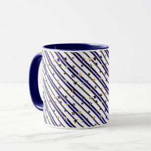 Stars & Stripes PATTERN gold red or blue Mug