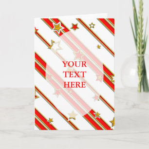 Stars & Stripes Pattern gold red + your ideas Holiday Card