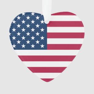 Stars & Stripes Personalised Heart Ornament